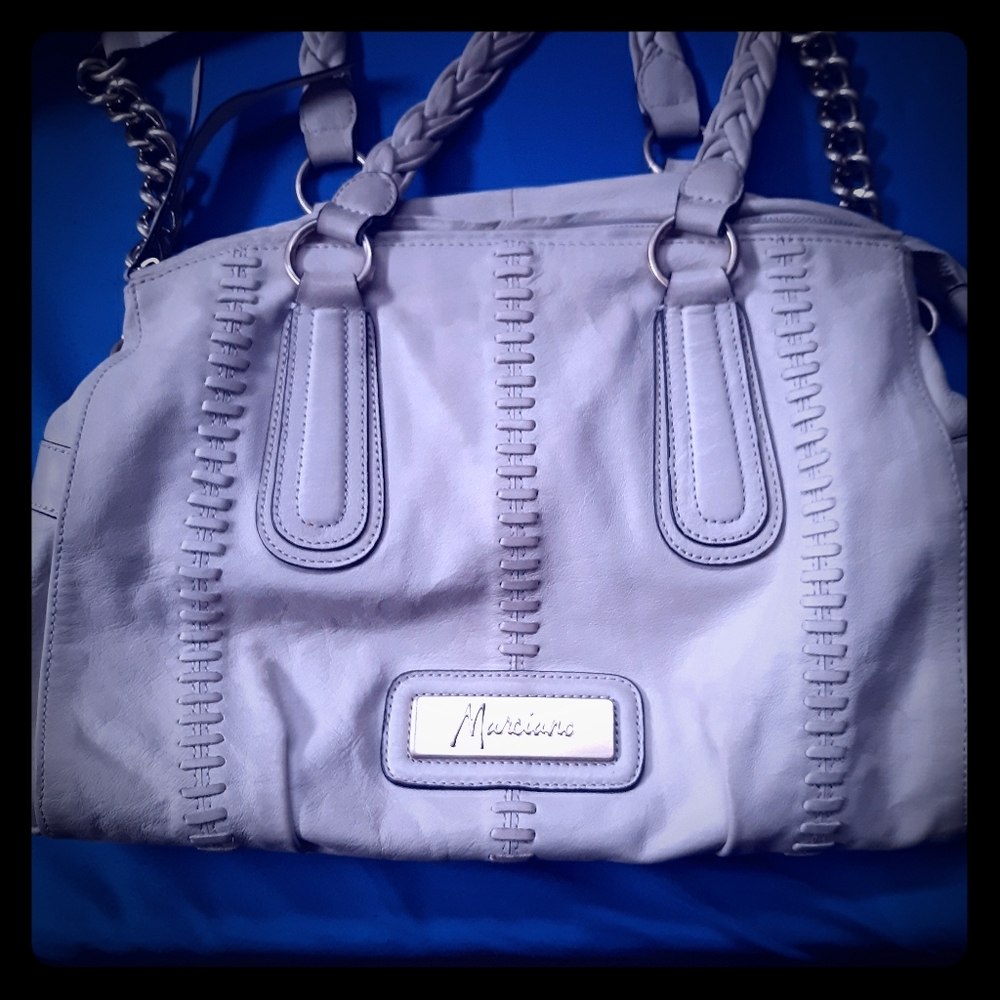 White leather purse